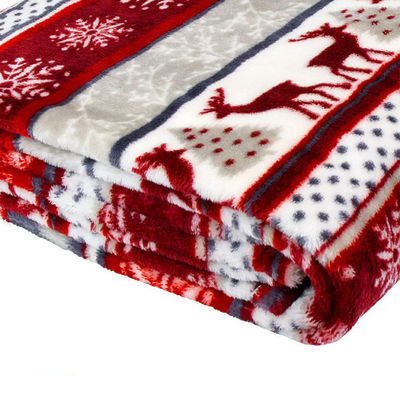 Woven Super Soft Custom Christmas Holiday Style Printed Decorations Flannel Throw Blanket