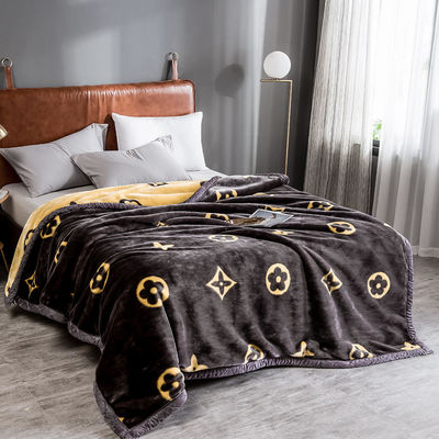 Brushed Pattern Fluffy Bedding Blankets for Winter Sublimation Luxury Blanket