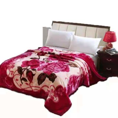 Customized Pattern Luxury 100% Polyester Raschel Mink Blanket with Microfiber Fabric