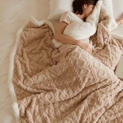 Blanket Solid Color Super Soft Thick Flannel Sherpa Fleece Blanket for Your Customer