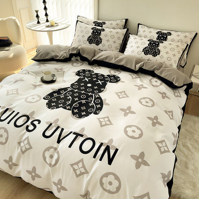 King Size Bedding Set 100% Polyester 3D Printed Bed Cover Luxury Bed Sheets Modern Style
