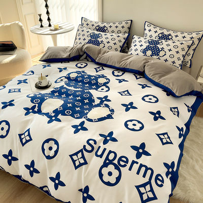 King Size Bedding Set 100% Polyester 3D Printed Bed Cover Luxury Bed Sheets Modern Style