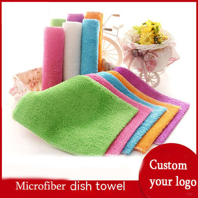 Rectangle Microfiber Kitchen Cleaning Towel with Small Stripe Fabric and Customer Logo