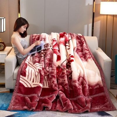 Comfortable Winter Thickened Raschel Blanket Super Soft Double Layer for Home Textile