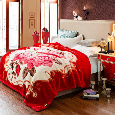 Comfortable Winter Thickened Raschel Blanket Super Soft Double Layer for Home Textile