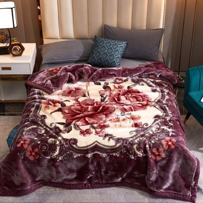 Comfortable Winter Thickened Raschel Blanket Super Soft Double Layer for Home Textile