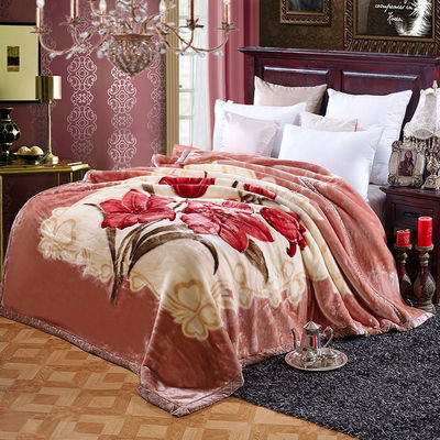 Comfortable Winter Thickened Raschel Blanket Super Soft Double Layer for Home Textile