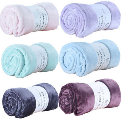 Customized Size Popular Soft Polyester Throw Blanket Coral Fleece Blankets For Travel