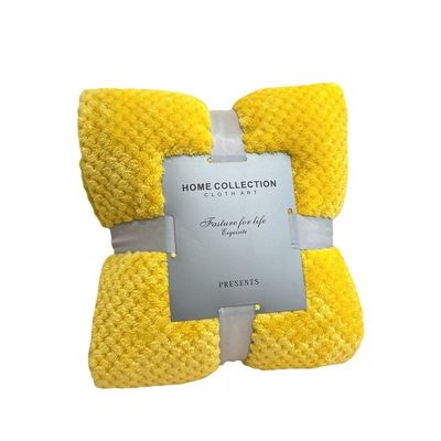 Gift 3ps Quantity Recycled Polyester Pineapple Check Flannel Blanket with Thickened