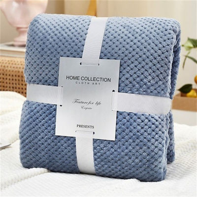 Gift 3ps Quantity Recycled Polyester Pineapple Check Flannel Blanket with Thickened