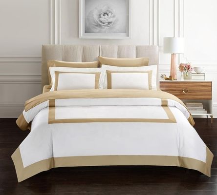Star Hotel Plain White Luxury Comforter Quilt Cover Bedding Sets made of Cotton Fabric
