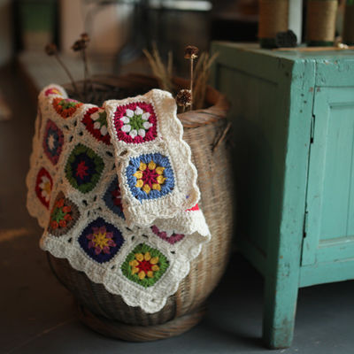 Create a Cozy Atmosphere with this Multifunctional Hand-woven Crochet Woolen Blanket