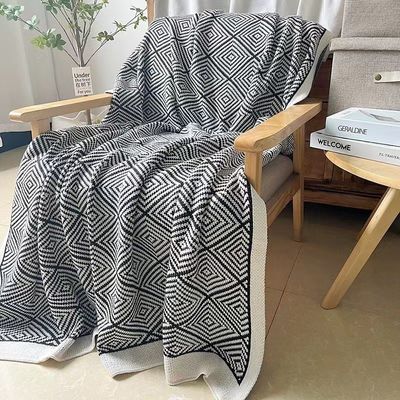 2024 Black and White Light Luxury Anti Dust Mite Nap Blanket for Soft Furnishing