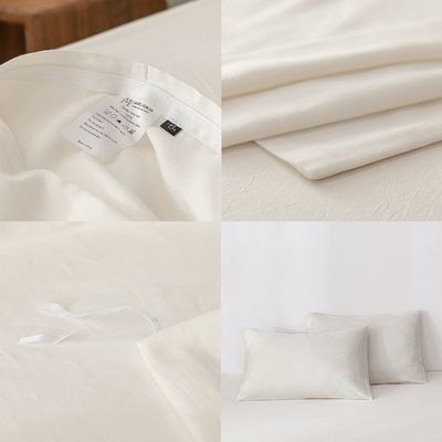 Long Staple Cotton Organic Fabric Density Bedding Set Cream 3Pcs Duvet Cover 100% Cotton