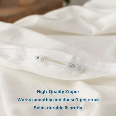 Long Staple Cotton Organic Fabric Density Bedding Set Cream 3Pcs Duvet Cover 100% Cotton