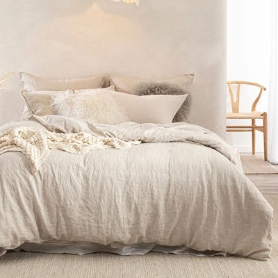 Cloud Mink Velvet Fabric Queen Size Duvet Cover Set for Organic Flax Linen Bedding