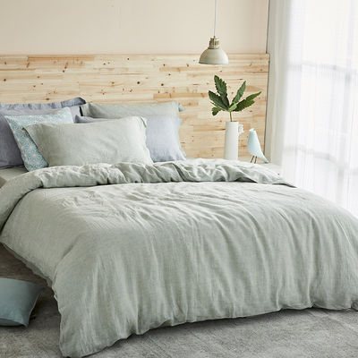 Cloud Mink Velvet Fabric Queen Size Duvet Cover Set for Organic Flax Linen Bedding