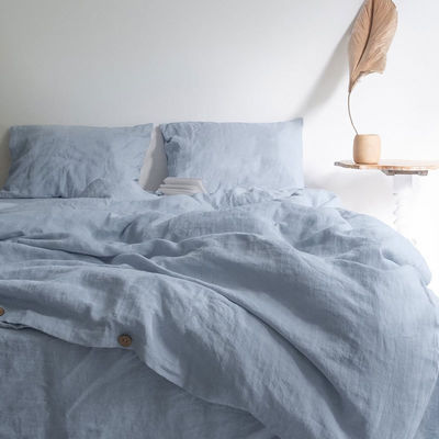 Cloud Mink Velvet Fabric Queen Size Duvet Cover Set for Organic Flax Linen Bedding