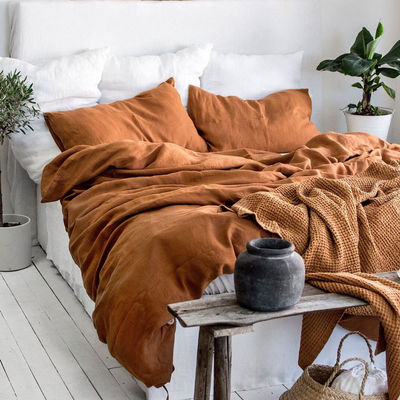 Cloud Mink Velvet Fabric Queen Size Duvet Cover Set for Organic Flax Linen Bedding