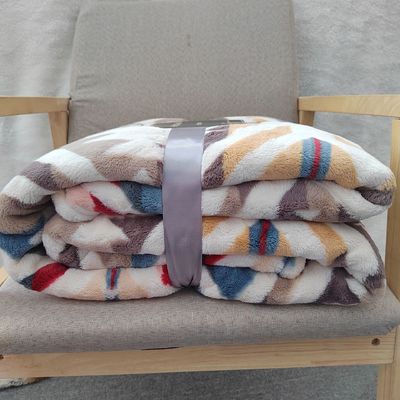 Flannel Sherpa Blanket for Bedding King Queen Twin Size Woven Polyester Boho Blanket