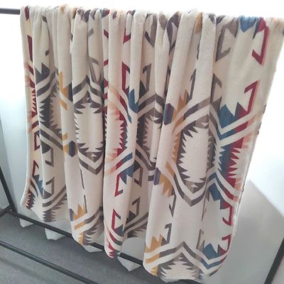 Flannel Sherpa Blanket for Bedding King Queen Twin Size Woven Polyester Boho Blanket