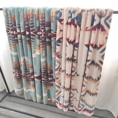 Flannel Sherpa Blanket for Bedding King Queen Twin Size Woven Polyester Boho Blanket