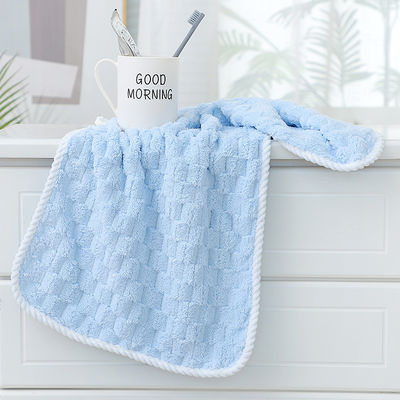 Sustainable Coral Fleece Face Towels with Strong Absorbency and Woven Design