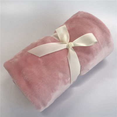 Polyester Solid Color Coral Fleece Blanket for Home and Office Decoration