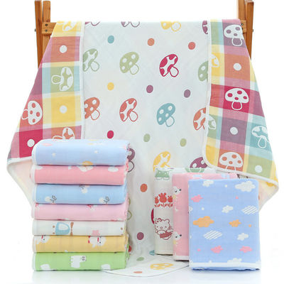 Six-Layer Muslin Bath Towel with Dobby Border Soft Absorbent and 100% Cotton Material