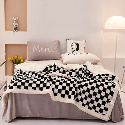 All-Season Checkerboard Pattern Blanket Warm and Fashionable Addition to Your Home