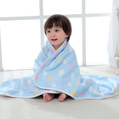 Six-Layer Muslin Bath Towel with Dobby Border Soft Absorbent and 100% Cotton Material