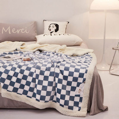 All-Season Checkerboard Pattern Blanket Warm and Fashionable Addition to Your Home