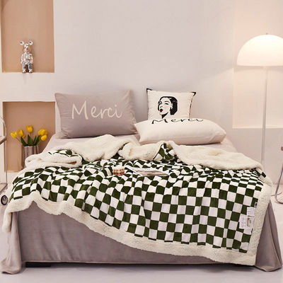 All-Season Checkerboard Pattern Blanket Warm and Fashionable Addition to Your Home