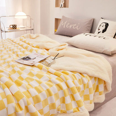 All-Season Checkerboard Pattern Blanket Warm and Fashionable Addition to Your Home