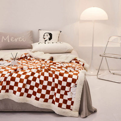 All-Season Checkerboard Pattern Blanket Warm and Fashionable Addition to Your Home