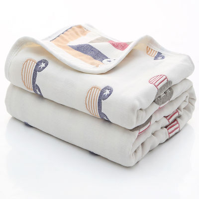 Six-Layer Muslin Bath Towel with Dobby Border Soft Absorbent and 100% Cotton Material