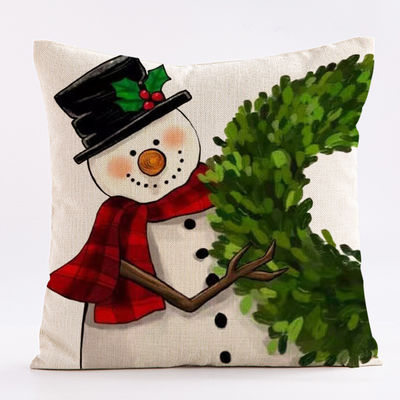 Diagonal Printing Christmas Custom Pillowcase Linen Pillow And Pillowcase Cushion Cover