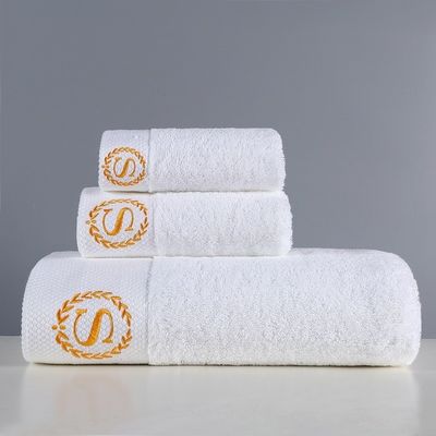 Customized Logo Five-Star Hotel White Guesthouse Towels in Pure Cotton Materialization