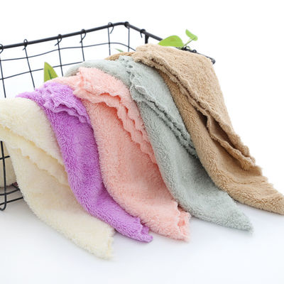 Drying Density Coral Fleece Small Square Towel 25*25 Hand Towel with Dobby Border Pattern