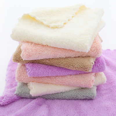 Drying Density Coral Fleece Small Square Towel 25*25 Hand Towel with Dobby Border Pattern