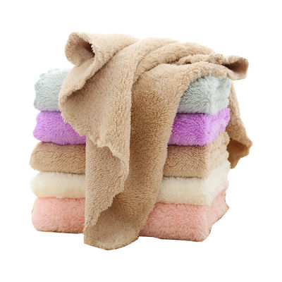 Drying Density Coral Fleece Small Square Towel 25*25 Hand Towel with Dobby Border Pattern