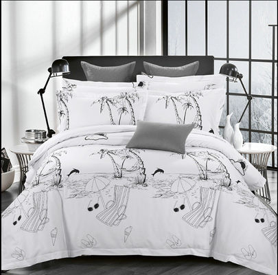 300tc Chinese Ethnic Style Printed Four-Piece Cotton Bedding Set for Popular Hotel