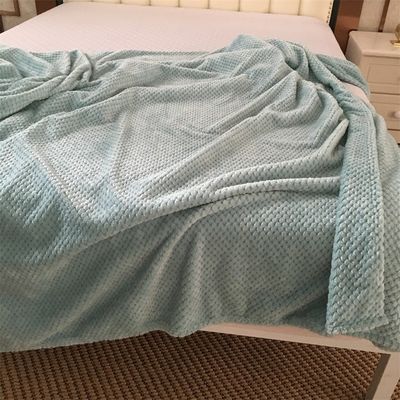 All-Season Custom Solid Square Flannel Blanket 300GSM Coral Fleece Sofa Throw Blanket