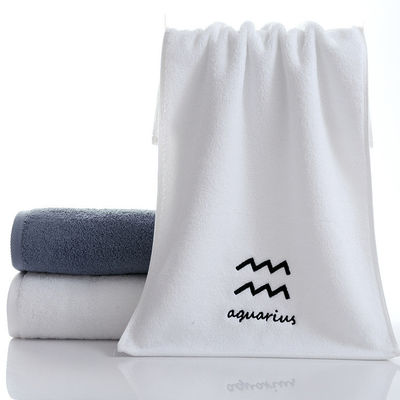 Pure Cotton Towel Set Embroidery Logo Constellation Design Ideal Gift for Couples