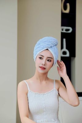 Home Custom Logo Microfiber Hair Dryer Towel for Quick Drying and Hair Care After Shower