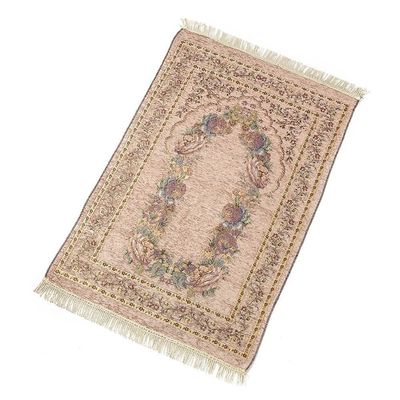 Plush Pile Height Abstract Pattern Cotton Yarn Embroidery Muslim Islam Prayer Mat