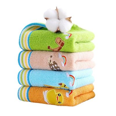 100% Cotton Children Towel with High Absorbency and Eye-catching Cartoon Pattern