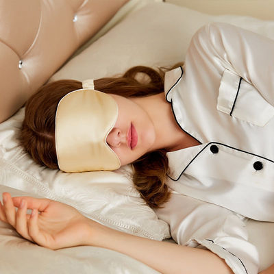 Custom Logo Label Pure 100% Mulberry Silk Eye Mask For Sleeping Solid Pattern Home