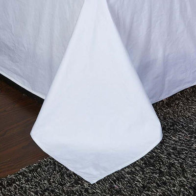 80 Fabric Count Cotton Hotel Bed Sheet Set for Customized Bedsheets in White Color