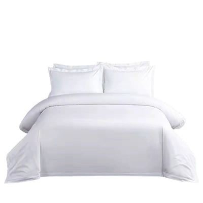80 Fabric Count Cotton Hotel Bed Sheet Set for Customized Bedsheets in White Color